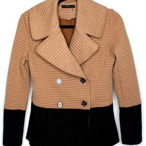 HELLO FALL! THML Two Toned Black And Tan Peacoat Color Block Jacket Size XS